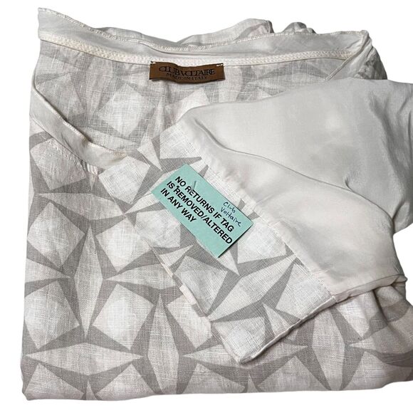 Club Voltaire Linen Linen Midi Dress Laganlook Loose Fit S/S Pockets Sz L Italy - Picture 10 of 15